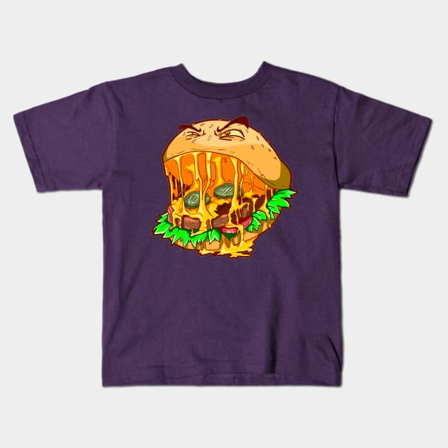 MONSTER BURGER Kids T-Shirt by NezaWorks